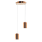 Pendente Soquete Copinho E27 Rose Gold Duplo + Led G45