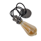 Pendente Soquete E27 Alumínio Retrô Preto Pérola