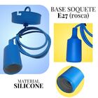 Pendente Soquete Em Silicone Azul