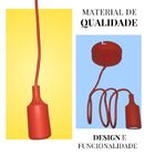 Pendente Soquete Em Silicone Vermelho