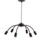 Pendente Spider 6 Lâmpadas Emalustres Preto