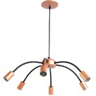 Pendente Spider 6 Lâmpadas Emalustres Preto