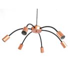 Pendente Spider 6 Lâmpadas Emalustres Preto