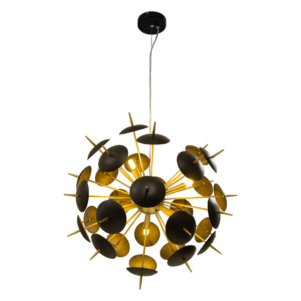 Pendente Sputinik Atom Orbit Esfera Globo Preto St1234