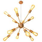 Pendente Sputnik Atom Cobre Escovado + 12 Lampadas Filamento