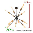 Pendente Sputnik Atom Preto com Cobre St598