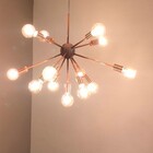 Pendente Sputnik/atomo Em Alumínio Na Cor Cobre Para 24 Lâmpa