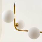 Pendente Stato Metal Bronze Com 8 Globos De Vidro Leitoso P/