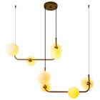 Pendente Stato Metal Bronze Com 8 Globos De Vidro Leitoso P/