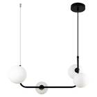 Pendente Stato Preto E Globos De Vidro Branco P/ Led G9 Pd132