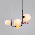 Pendente Stato Preto E Globos De Vidro Branco P/ Led G9 Pd132