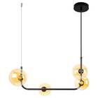 Pendente Stato Preto E Globos De Vidro Champanhe P/ Led G9 Pd