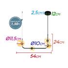 Pendente Stato Preto E Globos De Vidro Champanhe P/ Led G9 Pd