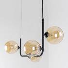 Pendente Stato Preto Globos Vidro Champanhe + Led G9 3000k 11