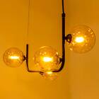 Pendente Stato Preto Globos Vidro Champanhe + Led G9 3000k 11