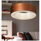 Pendente Sushi 53cm Cobre 6 Lâmpadas Alumínio E Difusor Acríl