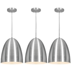 Pendente Taça Modern Aço Escovado Kit Com 3