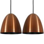 Pendente Taça Modern Cobre Preto Kit Com 2