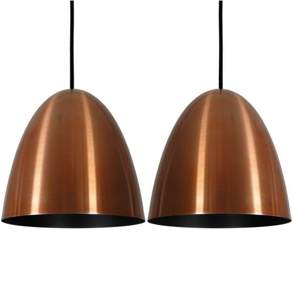 Pendente Taça Modern Cobre Preto Kit Com 2