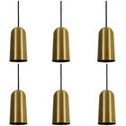 Pendente Taça Pinot Dourado Preto Kit Com 6