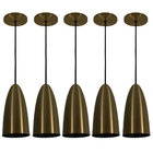 Pendente Taça Riva Bronze Preto Kit Com 5