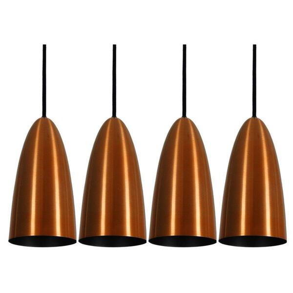 Pendente Taça Riva Cobre Preto Kit Com 4