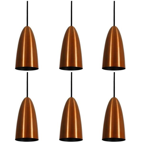 Pendente Taça Riva Cobre Preto Kit Com 6