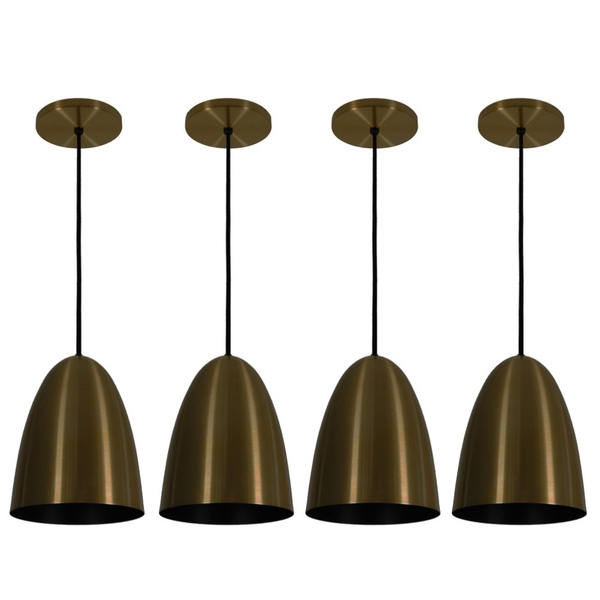 Pendente Taça Sunshine Bronze Preto Kit Com 4