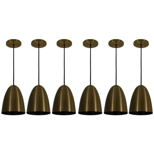 Pendente Taça Sunshine Bronze Preto Kit Com 6