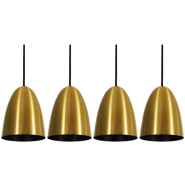 Pendente Taça Sunshine Dourado Preto Kit Com 4