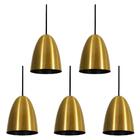 Pendente Taça Sunshine Dourado Preto Kit Com 5