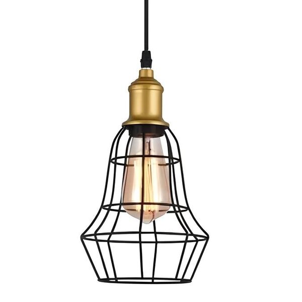 Pendente Taschibra Aço 40w Vintage Preto Lustre De Teto 160