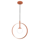 Pendente Teto Luminária Círculo Globo Vidro Cabeceira Cobre