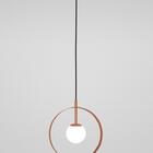Pendente Teto Luminária Círculo Globo Vidro Cabeceira Cobre