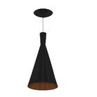 Pendente Tom Dixon Funil Corneta Gourmet Preto Com Cobre
