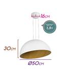 Pendente Tonia Meia Lua Branco 50cm Led 36w B Quente Fg006 St