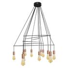 Pendente Trace Preto Bivolt Quality P/ 12 Lâmpadas E27 Qpd135