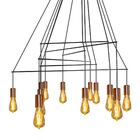 Pendente Trace Preto Bivolt Quality P/ 12 Lâmpadas E27 Qpd135