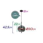 Pendente Tres Preto E Fume 30cm P/ 1x E27 Bella Hc016 St2414