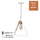 Pendente Triangulo Branco Com Cobre Em Alumínio