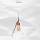 Pendente Triangulo Branco Com Cobre Em Alumínio