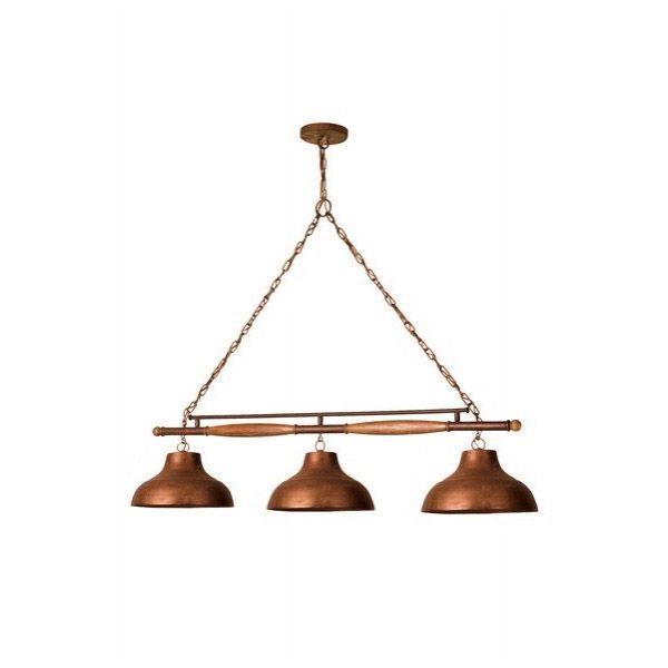 Pendente Trilho Billiar Sinuca Estância 3lâmpadas Madelustre