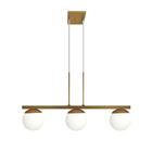 Pendente Trilho Bubble C/ 3 Globos Dourado