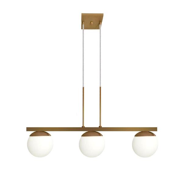 Pendente Trilho Bubble C/ 3 Globos Dourado