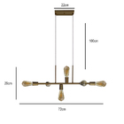 Pendente Trilho Copinho B/6 Dourado