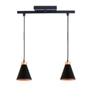 Pendente Trilho Eros 2 Lâmpadas Emalustres Preto