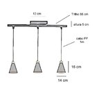 Pendente Trilho Eros 3 Lâmpadas Emalustres Cobre