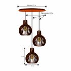 Pendente Trio - Long Ball Light - Marrom