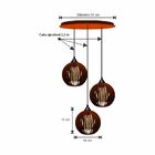 Pendente Trio - Micro Ball - Marrom