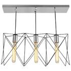 Pendente Triplo Estrela Aramado Preto Com Escovado